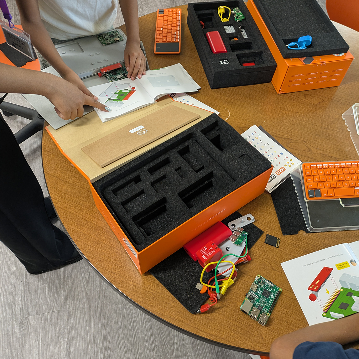 Close up of computer hardware assembly